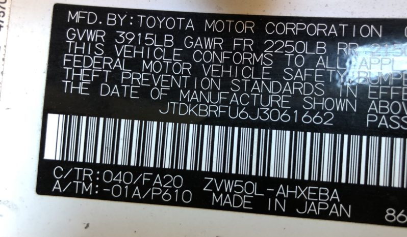 2018 TOYOTA PRIUS JTDKBRFU6J3061662 full