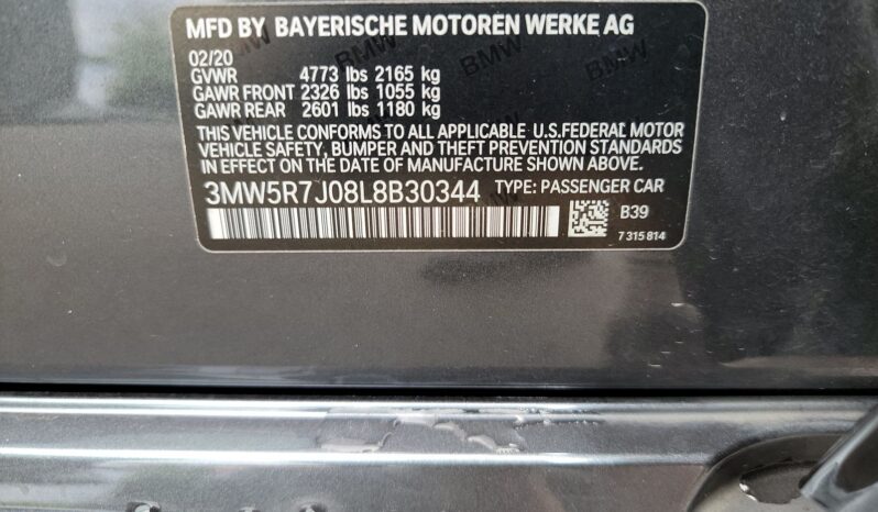 2020 BMW 3 Series 330I XDRIV 3MW5R7J08L8B30344 full