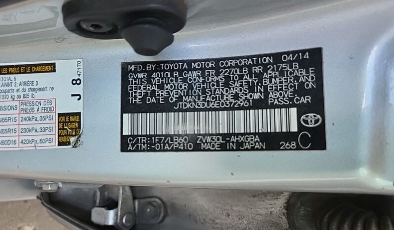 2014 Toyota Prius FWD JTDKN3DU6E0372961 full