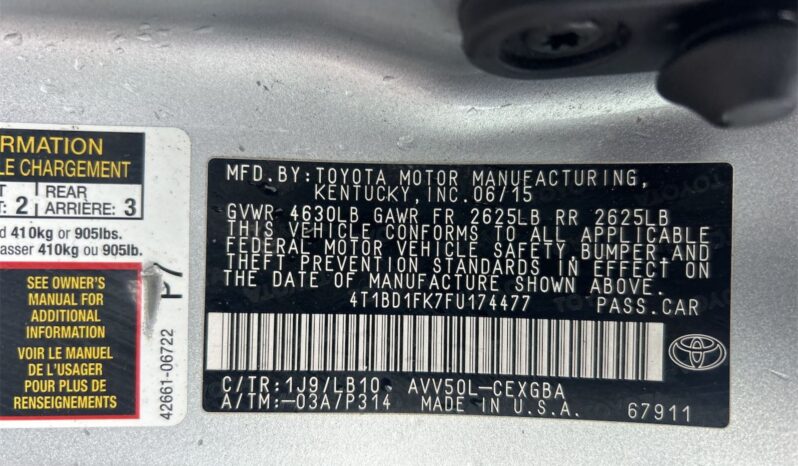 2015 Toyota Camry Hybrid XLE 4T1BD1FK7FU174477 full